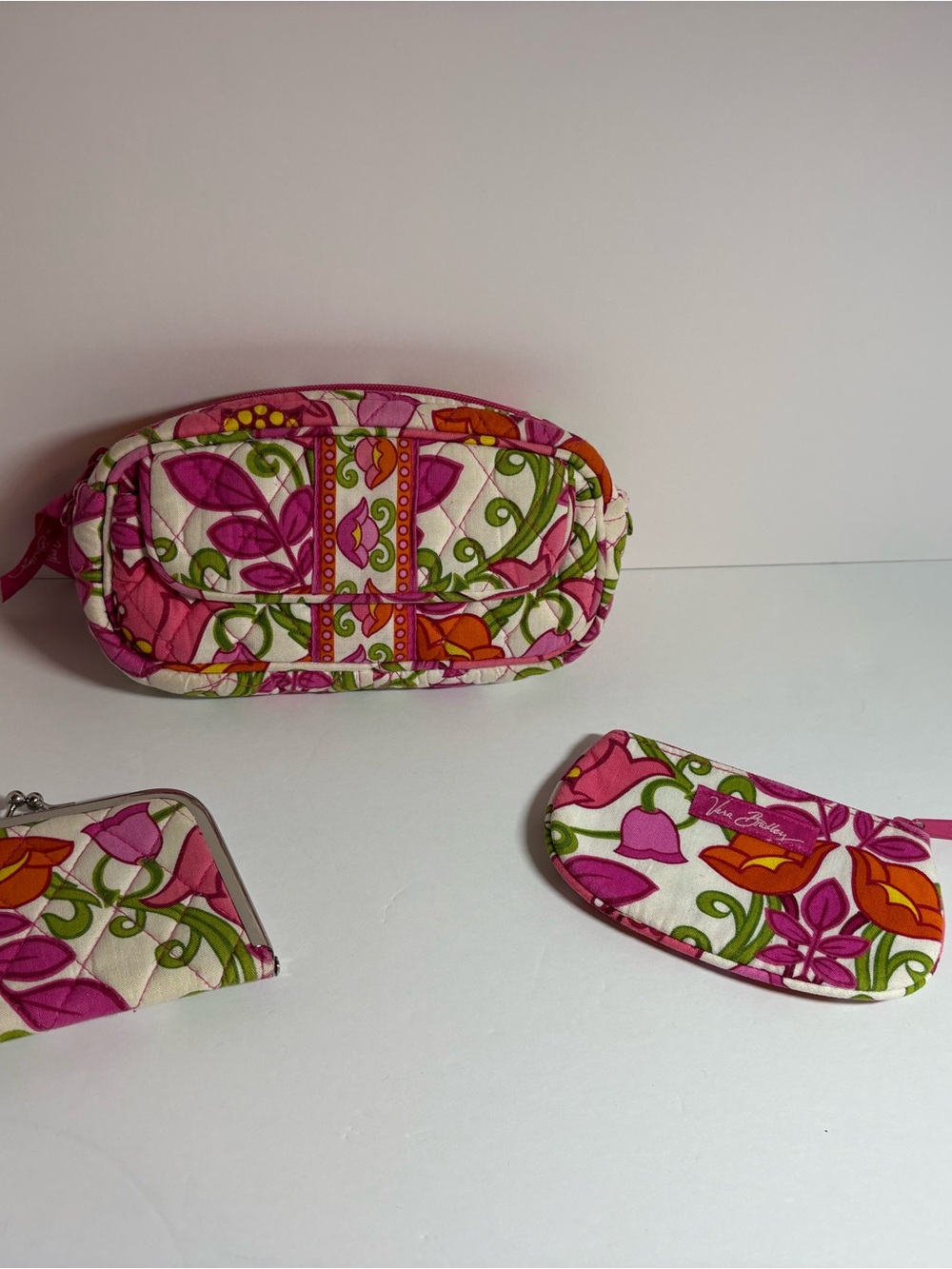 Vera Bradley Lilli Bell Cosmetic Bag, ID Pouch & Manicure Set (no tools)
